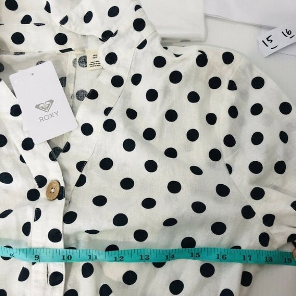 Roxy BNWT Sound Of Goodbye Dots Long Sleeve Play Suit Women's Size S RRP $99.99 - Picture 11 of 12